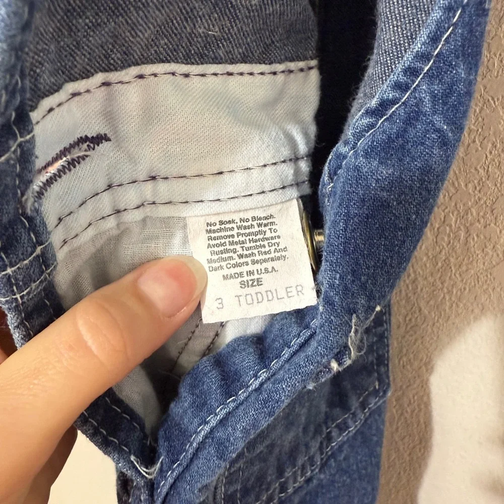 Vintage OshKosh B'gosh Denim Overalls 3T Blue Made in USA‎ Vestbak Dungaree